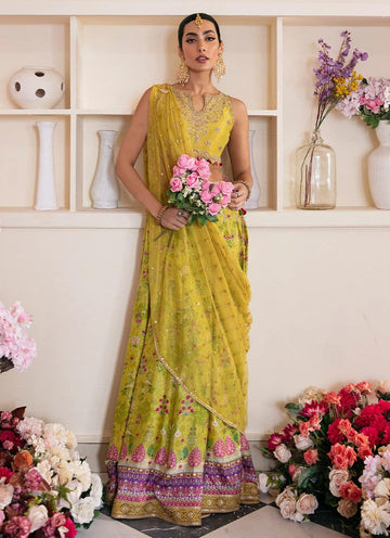 Farah Talib Aziz | Mayna Festive Luxe | ELIKA LIME - Khanumjan Pakistani Clothes and Designer Dresses in UK, USA