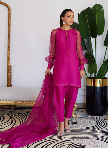 Farah Talib Aziz | Luna Eid Collection 24 | ELIO HOT PINK - Khanumjan Pakistani Clothes and Designer Dresses in UK, USA
