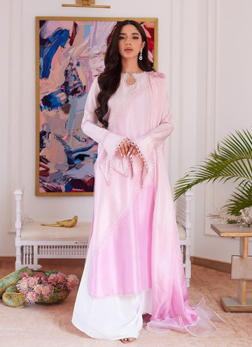 Farah Talib Aziz | Luna Eid Collection 24 | RELLIA BABY PINK - Khanumjan Pakistani Clothes and Designer Dresses in UK, USA