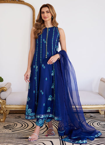 Farah Talib Aziz | Luna Eid Collection 24 | ELSYEE ROYAL BLUE - Khanumjan Pakistani Clothes and Designer Dresses in UK, USA