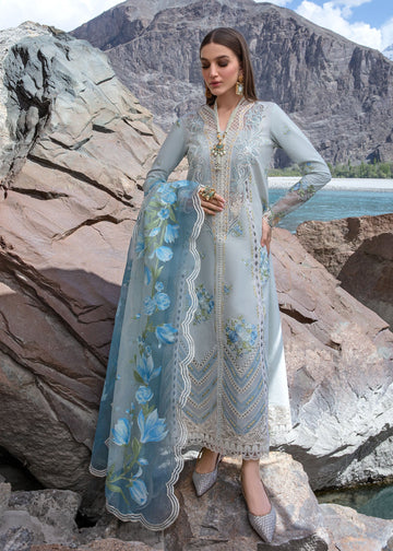 Crimson | Lawn 2024 | Forget Me Not - Ice Blue - Khanumjan Pakistani Clothes and Designer Dresses in UK, USA