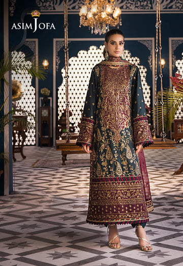 Asim Jofa | Fasana e Ishq Eid Luxury Lawn | AJFI-01 - Khanumjan Pakistani Clothes and Designer Dresses in UK, USA