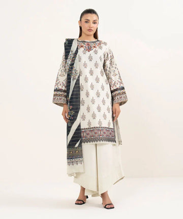 Sapphire | Fall Winter 25 | 3 Piece - Embroidered Cotton Suit 0PESG25V538B