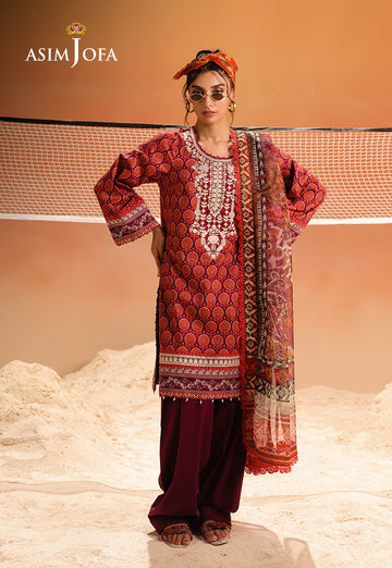 Asim Jofa | Summer Rhapsody | AJUBU-26 Printed Embroidered Lawn