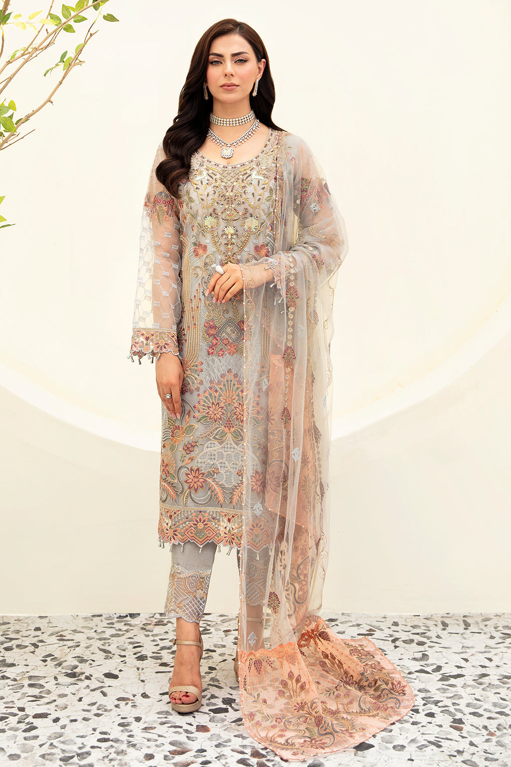 Ramsha | Minhal Organza Collection | M-909 Ramsha | Minhal Organza Collection | M-909