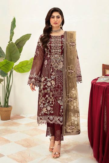 Ramsha | Minhal Organza Collection | M-1003 - Khanumjan Pakistani Clothes and Designer Dresses in UK, USA