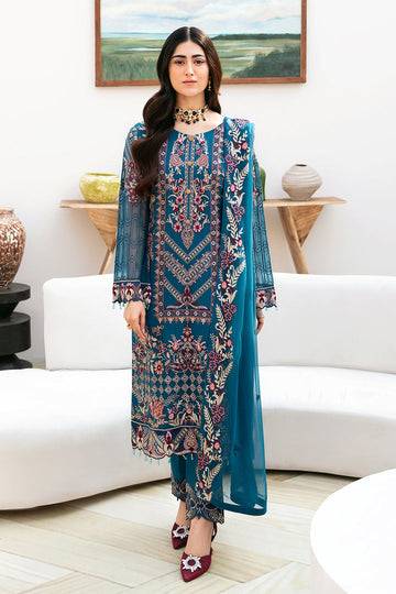 Ramsha | Chevron Chiffon Collection | A-811 - Khanumjan Pakistani Clothes and Designer Dresses in UK, USA