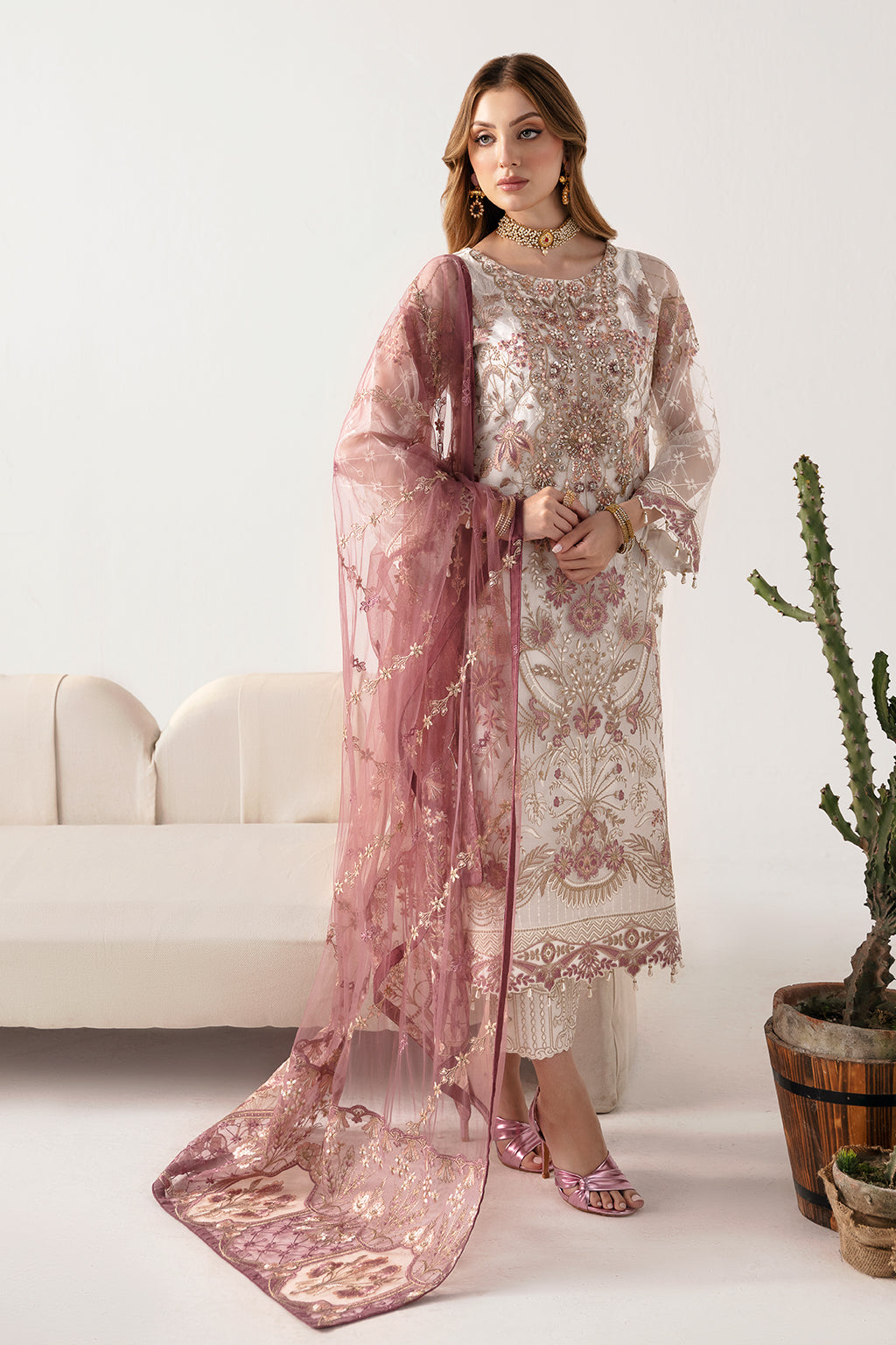 Ramsha | Minhal Organza Collection | M-1102 - Khanumjan  Pakistani Clothes and Designer Dresses in UK, USA