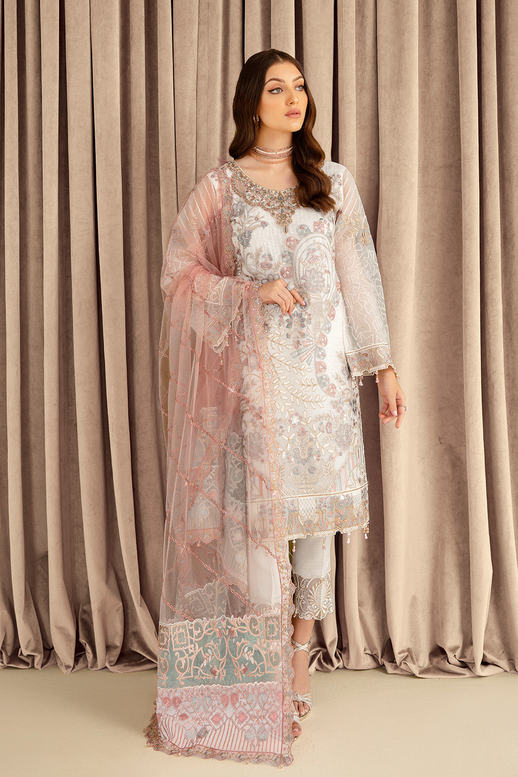 Ramsha | Minhal Organza Collection | M-707 - Khanumjan  Pakistani Clothes and Designer Dresses in UK, USA