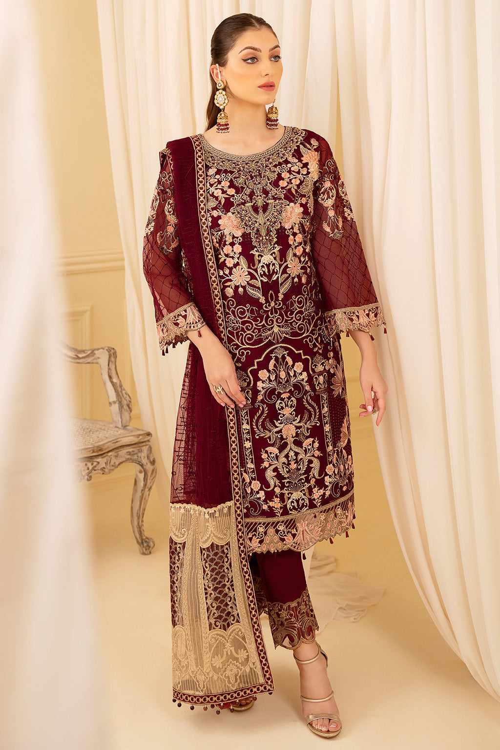 Ramsha | Minhal Organza Collection | M-706 - Khanumjan  Pakistani Clothes and Designer Dresses in UK, USA