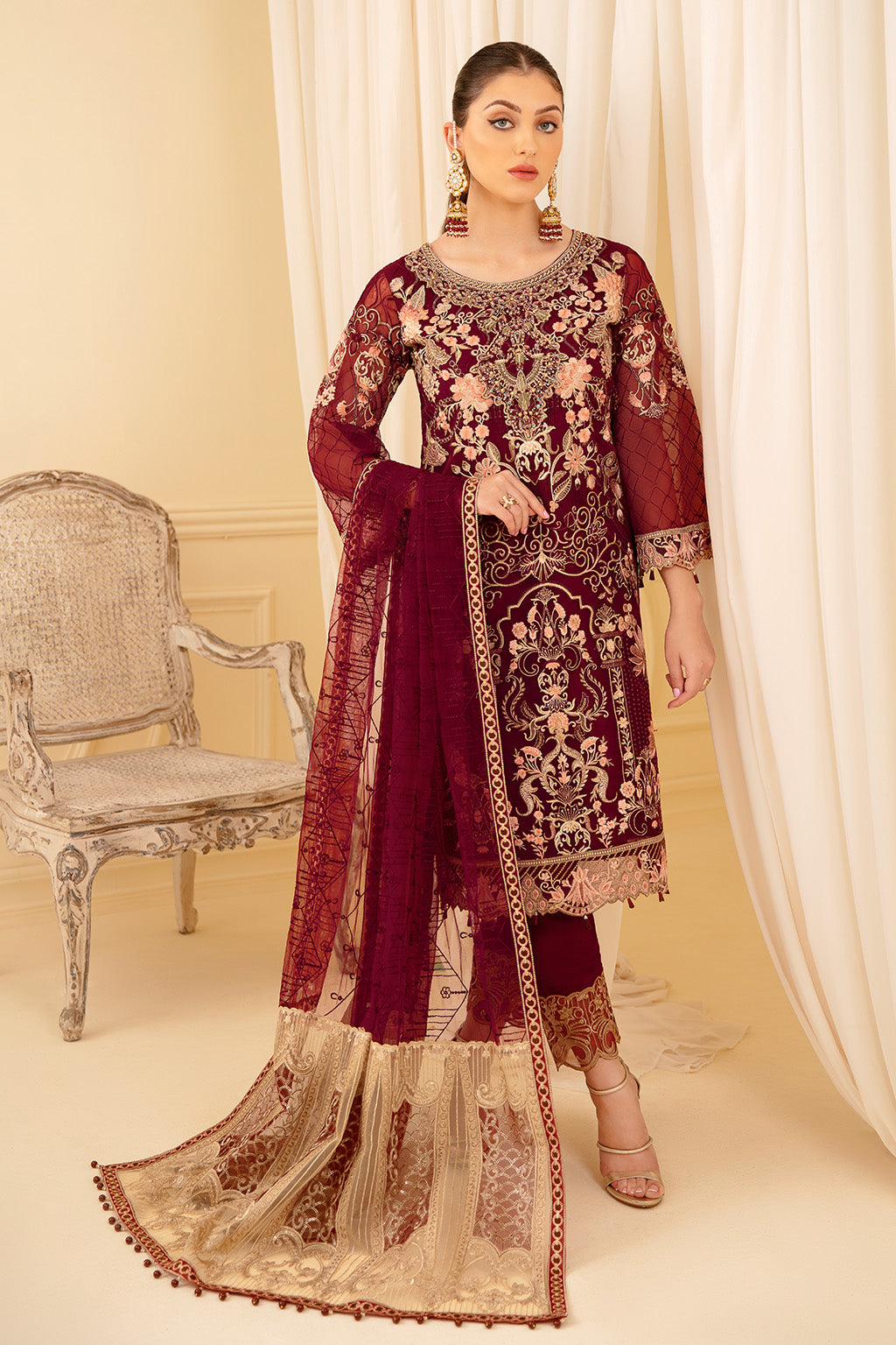 Ramsha | Minhal Organza Collection | M-706 - Khanumjan  Pakistani Clothes and Designer Dresses in UK, USA