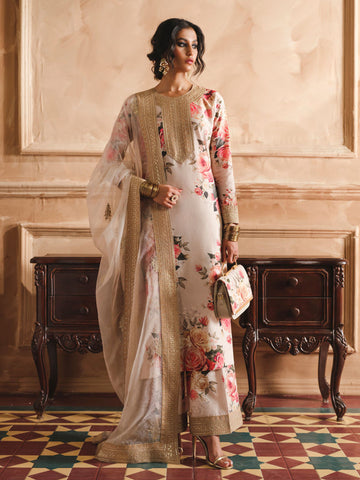 Humjoli | Luxury Collection | Beige Rose - Khanumjan Pakistani Clothes and Designer Dresses in UK, USA