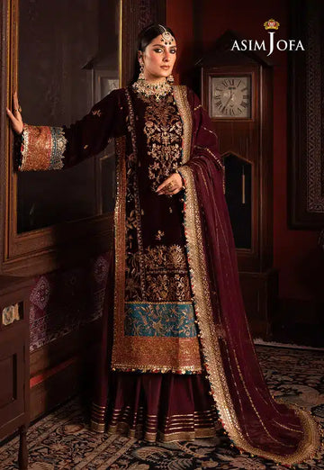 Asim Jofa | Makhmal Wedding Velvet 23 | AJMM-09 - Khanumjan Pakistani Clothes and Designer Dresses in UK, USA