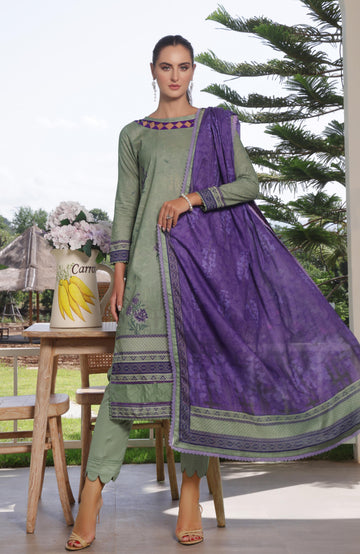 Alzohaib | Digital Printed Cambric | Colors Digital Cambric 3 Piece-CDC-25-04