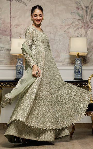 Threads and Motifs | Formal Dresses 25 | Organza Embroidered Maxi With Jacket