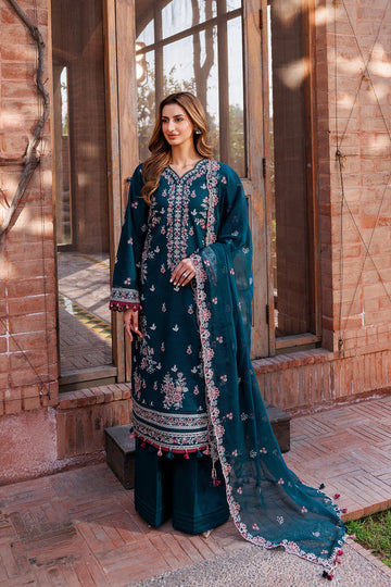 Farasha | Dastoor Embroidered Lawn SS24 | EMERALD CHARM - Khanumjan Pakistani Clothes and Designer Dresses in UK, USA