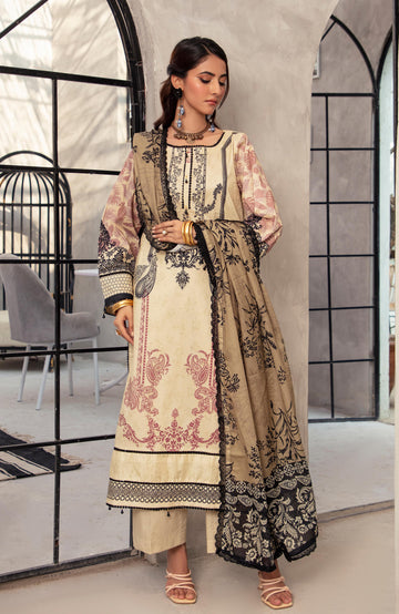 Alzohaib | Digital Printed Cambric | Colors Digital Cambric 3 Piece-CDC-2-25-05