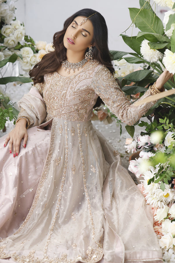Wahajmkhan | Eden wedding Formals | ROSE GOLD ANARKALI & LENGA - Khanumjan  Pakistani Clothes and Designer Dresses in UK, USA