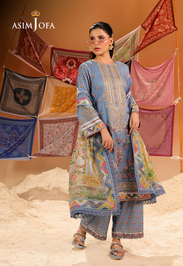 Asim Jofa | Summer Rhapsody | AJUBU-11 Printed Embroidered Lawn