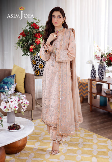 Asim Jofa | Uraan Lawn Chiffon Collection | AJUR-12 - Khanumjan Pakistani Clothes and Designer Dresses in UK, USA