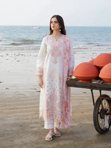 Aabyaan | Saagar Luxury Lawn 24 | SAMAR (AF-02) - Khanumjan Pakistani Clothes and Designer Dresses in UK, USA