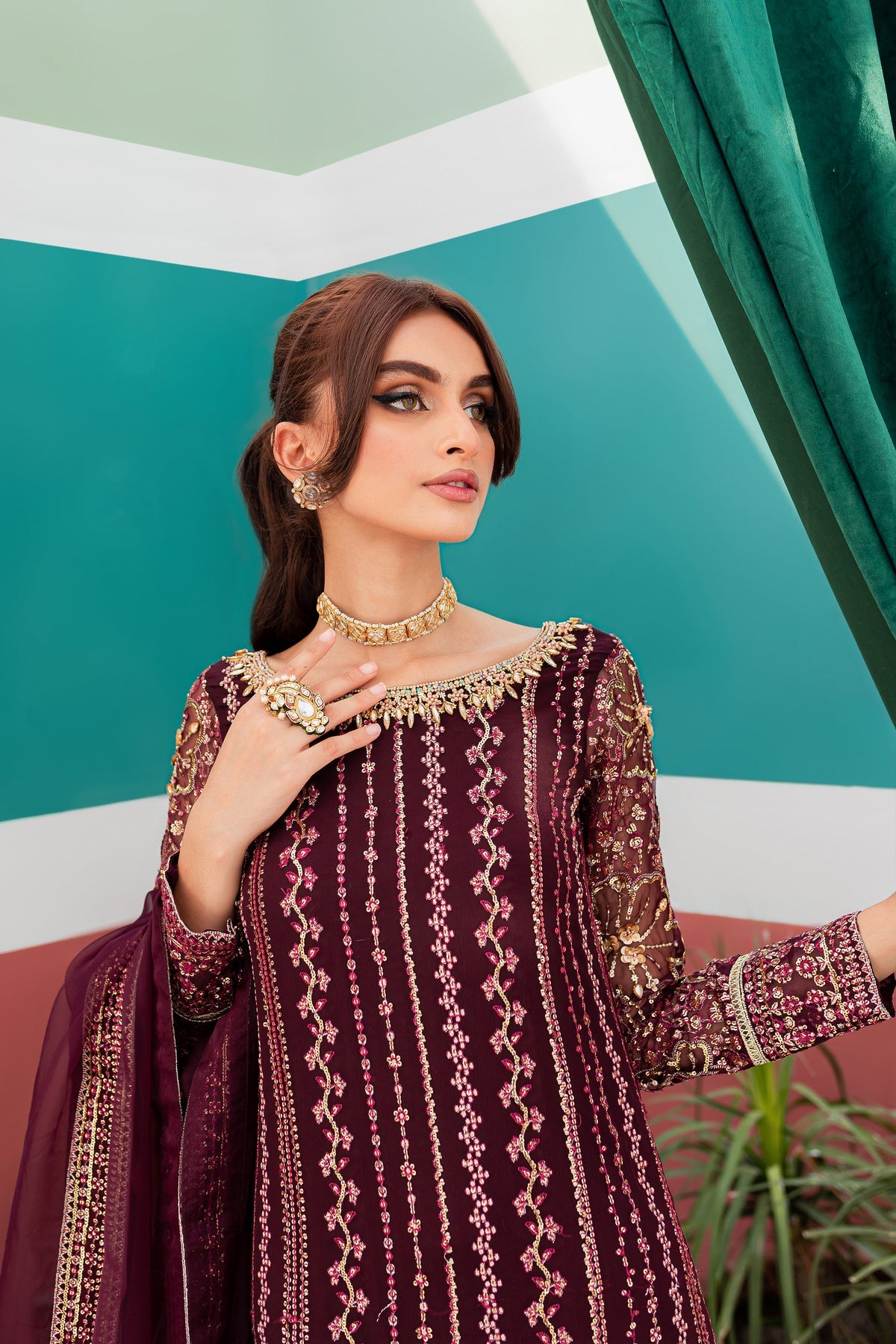 Batik | Desire Formal Dresses | Burgundy Abar - Khanumjan  Pakistani Clothes and Designer Dresses in UK, USA