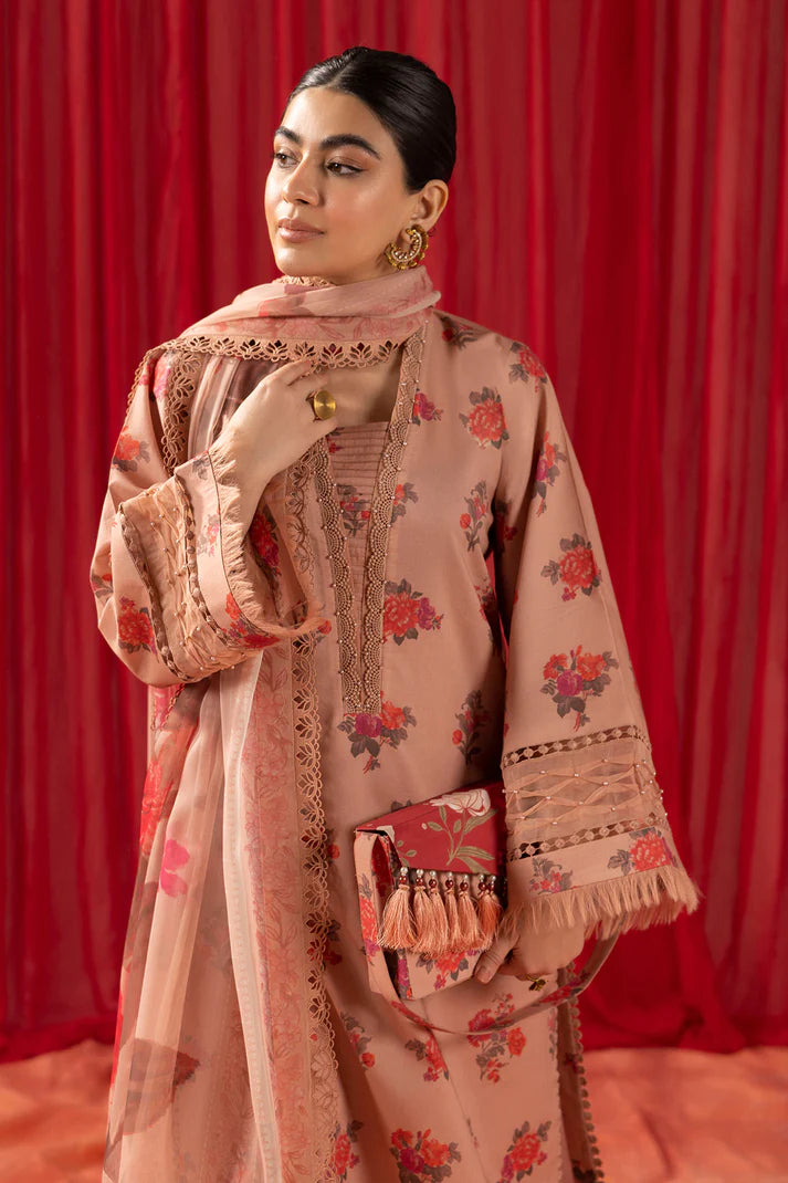 Alizeh | Sheen Lawn Prints 24 | Coral Peach - Khanumjan  Pakistani Clothes and Designer Dresses in UK, USA