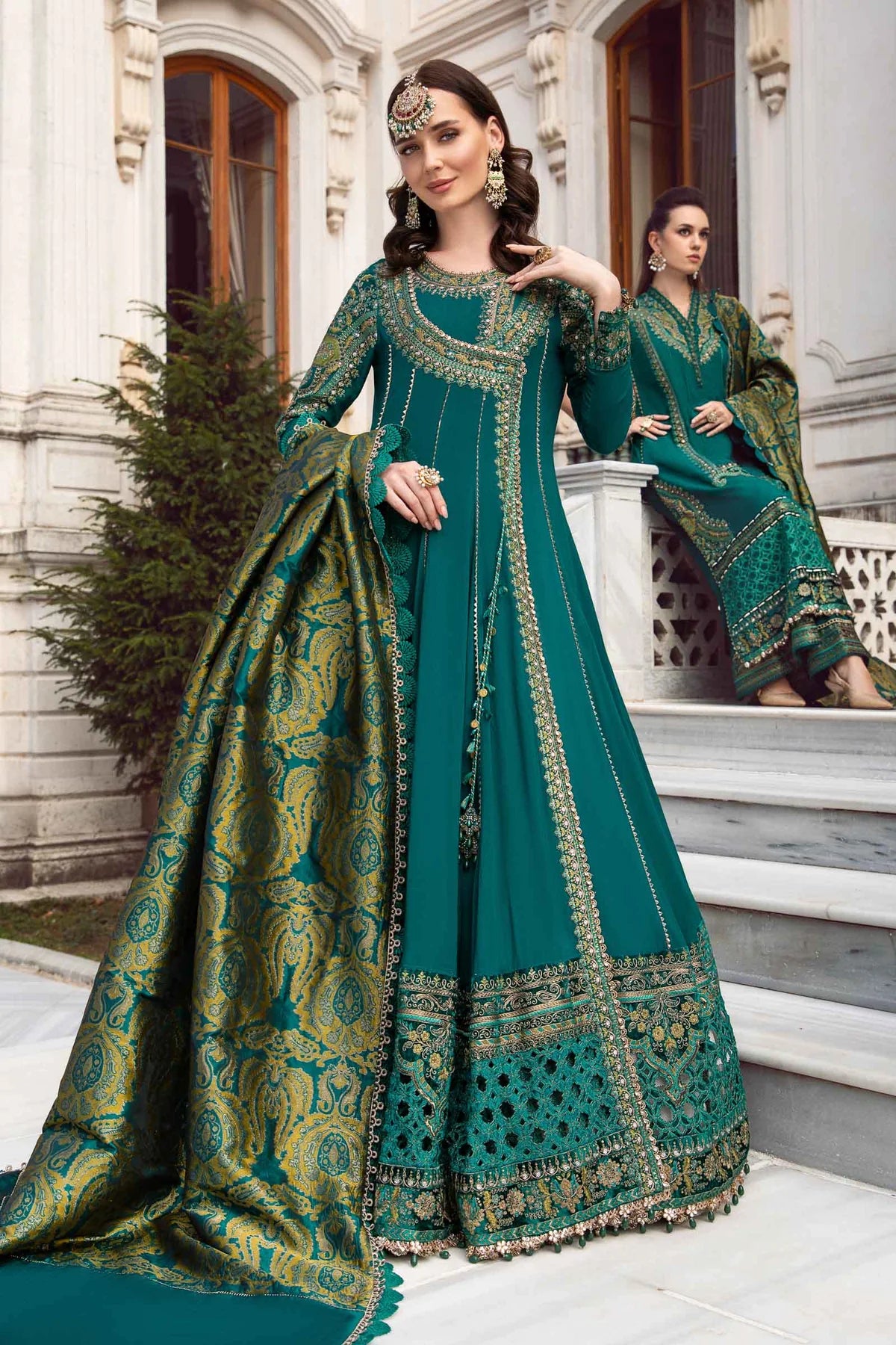 Maria B | Linen 23 | Emerald Green DL-1107 - Khanumjan  Pakistani Clothes and Designer Dresses in UK, USA