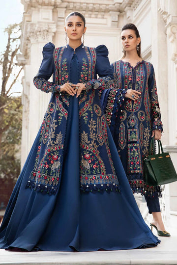 Maria B | Linen 23 | Navy Blue DL-1109 - Khanumjan Pakistani Clothes and Designer Dresses in UK, USA