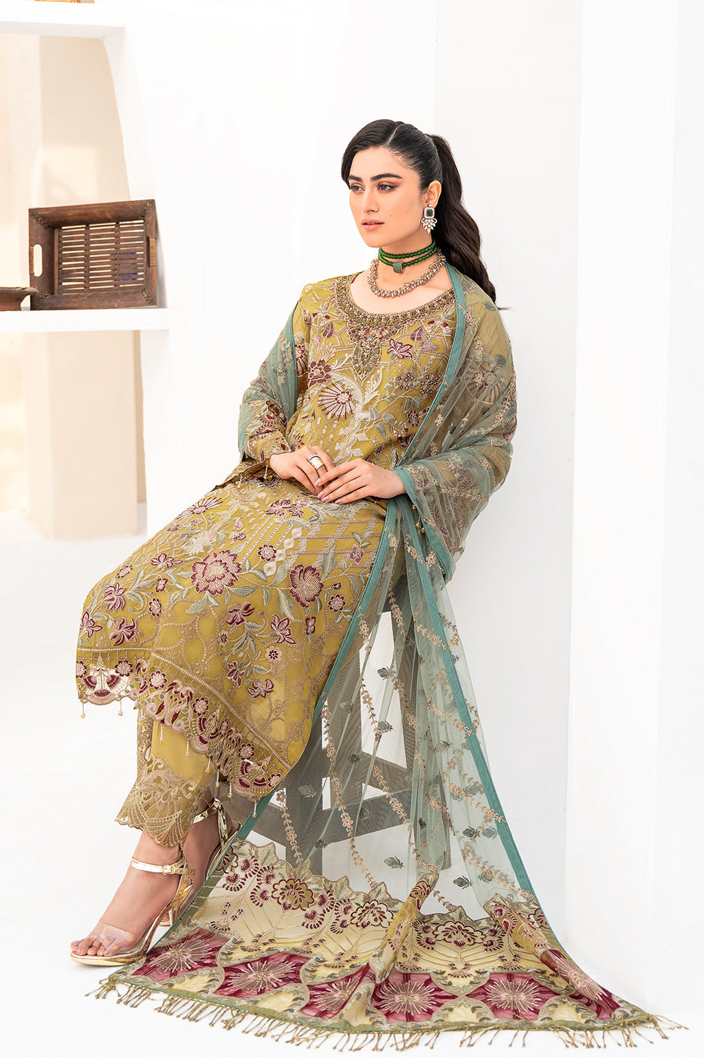 Ramsha | Minhal Organza Collection | M-805 - Khanumjan  Pakistani Clothes and Designer Dresses in UK, USA