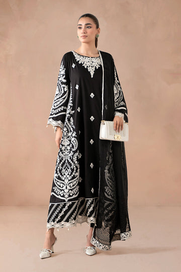 Maria B | Pre Fall Dresses | 3 Piece Embroidered Self Jacquard Suit Black