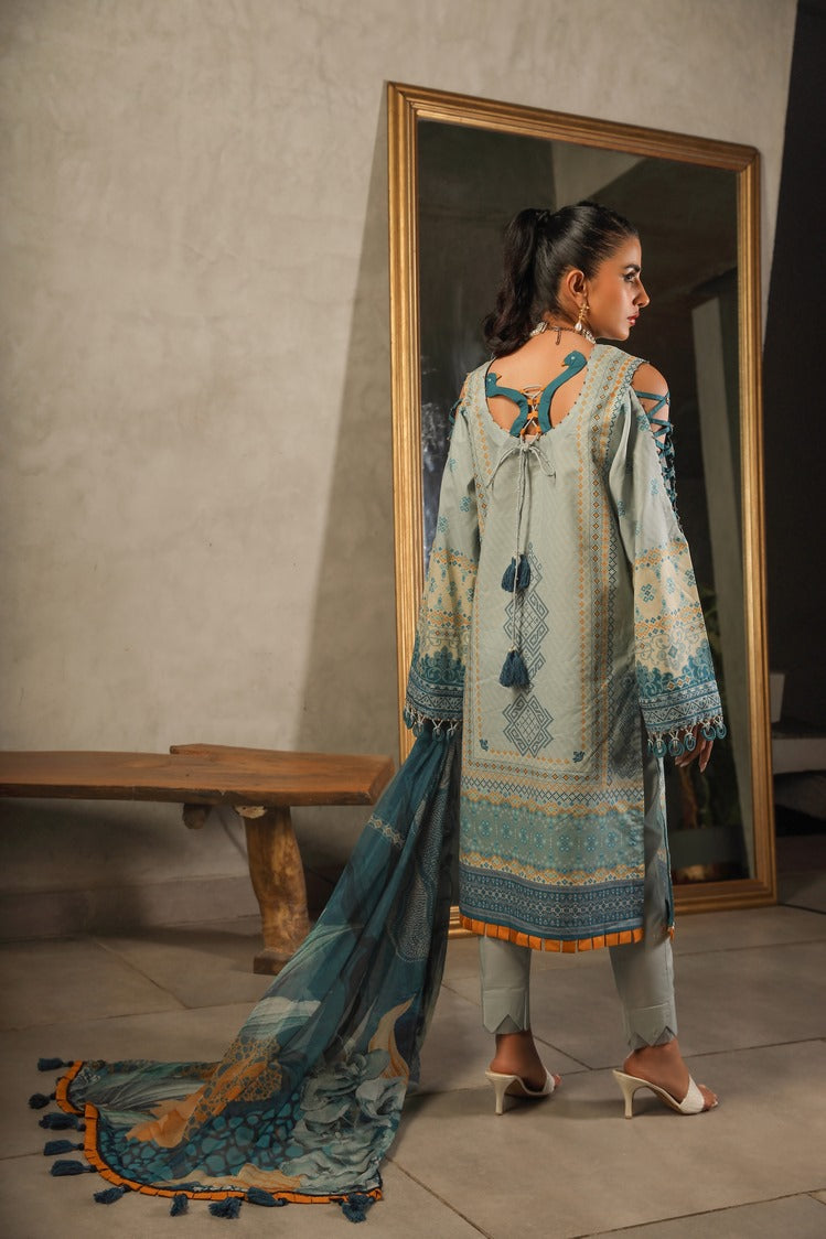 Ellena | Printed Lawn Collection | D08 - Khanumjan  Pakistani Clothes and Designer Dresses in UK, USA