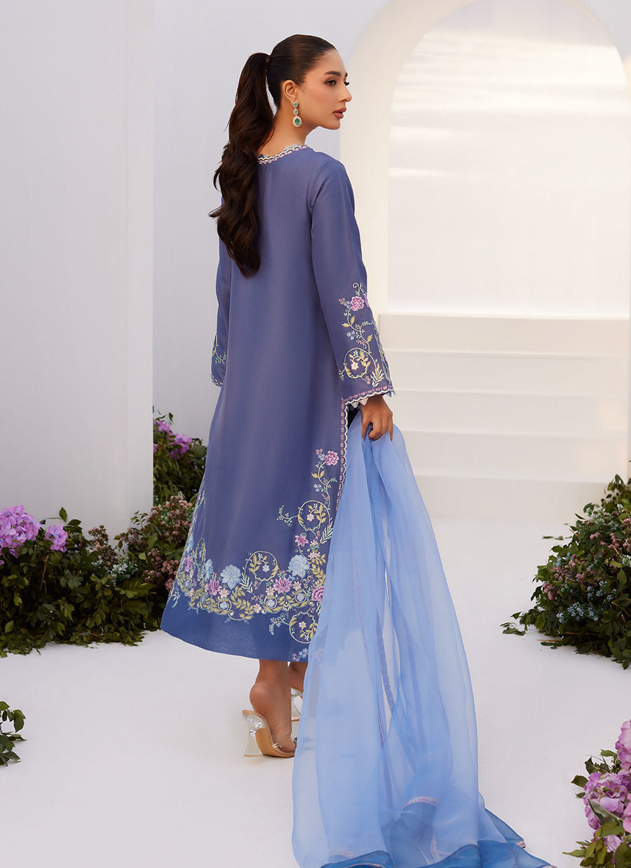 Farah Talib Aziz | Zaza Luxe Pret 24 | ALO BLUE EMBROIDERED SHIRT AND DUPATTA - Khanumjan  Pakistani Clothes and Designer Dresses in UK, USA