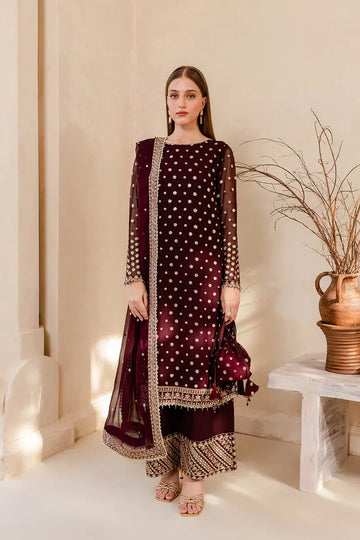 Farasha | Ritzier Festive Formals | Mulberry Glaze - Khanumjan Pakistani Clothes and Designer Dresses in UK, USA