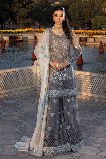 Flossie | Safeera Formals vol 13 | STORMY GREY (B) - Khanumjan Pakistani Clothes and Designer Dresses in UK, USA