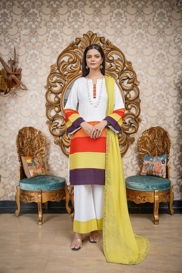 Hoorain Basics | Slub Winter 23 | HB-WHT - Khanumjan Pakistani Clothes and Designer Dresses in UK, USA
