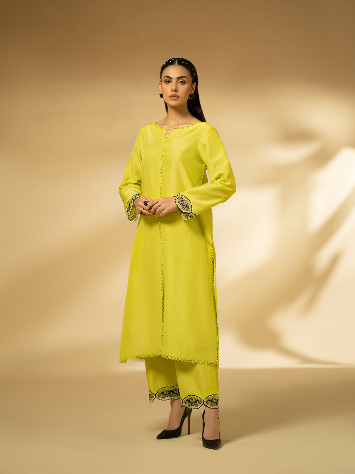 Fozia Khalid | Eid Edit 24 | Lime Zest - Khanumjan  Pakistani Clothes and Designer Dresses in UK, USA