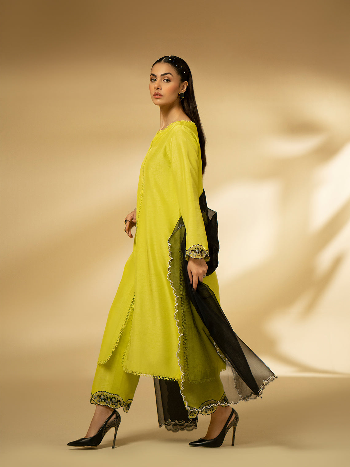 Fozia Khalid | Eid Edit 24 | Lime Zest - Khanumjan  Pakistani Clothes and Designer Dresses in UK, USA