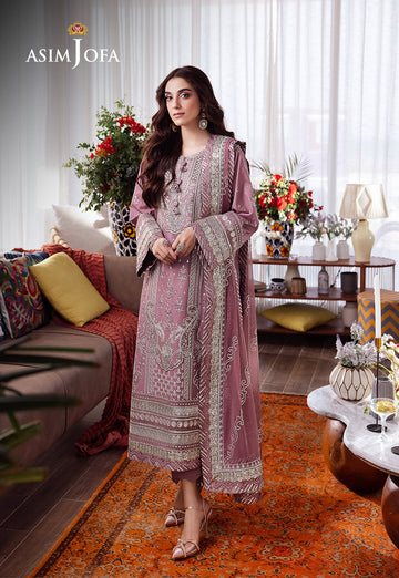 Asim Jofa | Uraan Lawn Chiffon Collection | AJUR-02 - Khanumjan Pakistani Clothes and Designer Dresses in UK, USA