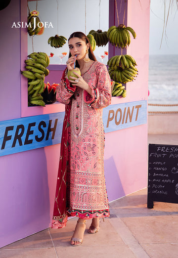 Asim Jofa | Uraan Lawn Chiffon Collection | AJUR-06 - Khanumjan Pakistani Clothes and Designer Dresses in UK, USA