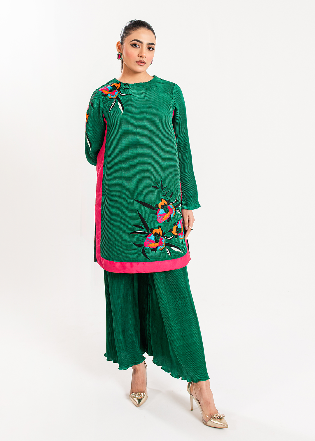 Maria Osama Khan | Claire Pleated Silk | Ivy - Khanumjan  Pakistani Clothes and Designer Dresses in UK, USA