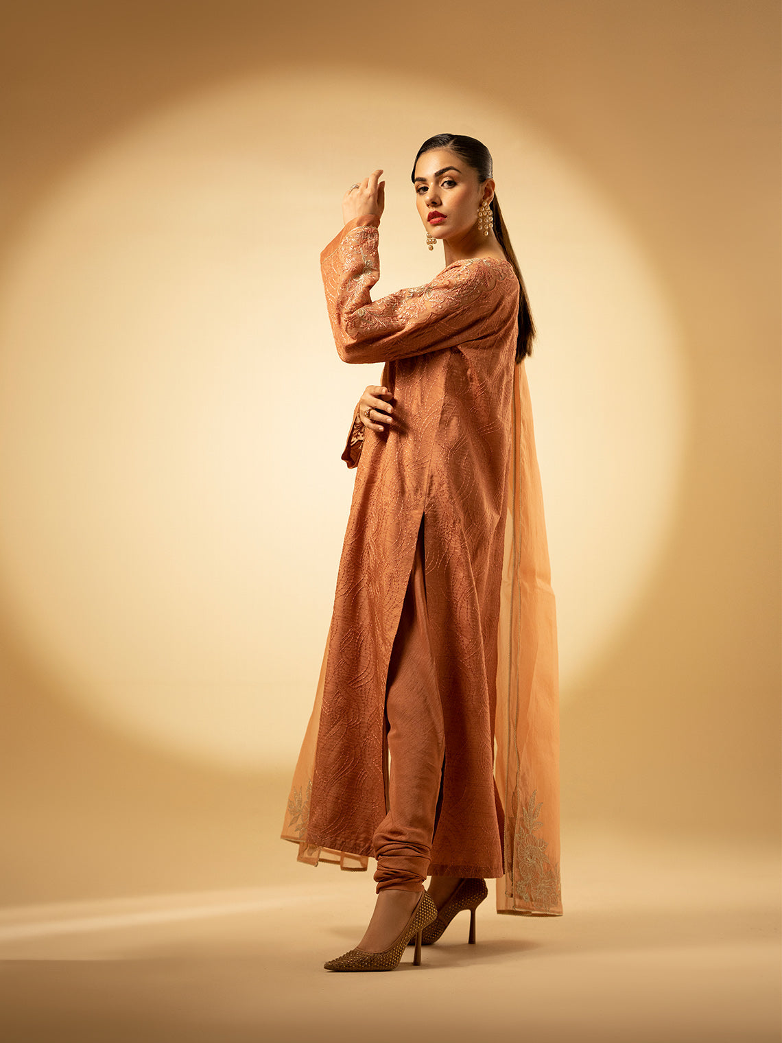 Fozia Khalid | Eid Edit 24 | Peach Hues - Khanumjan  Pakistani Clothes and Designer Dresses in UK, USA