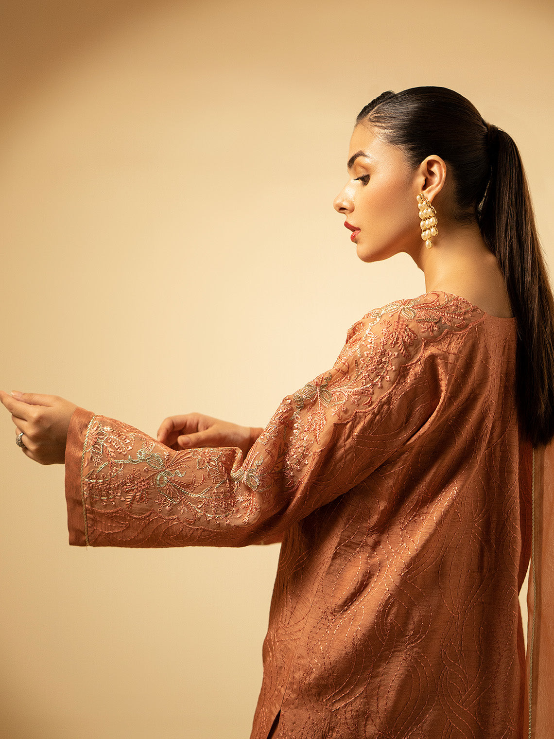 Fozia Khalid | Eid Edit 24 | Peach Hues - Khanumjan  Pakistani Clothes and Designer Dresses in UK, USA