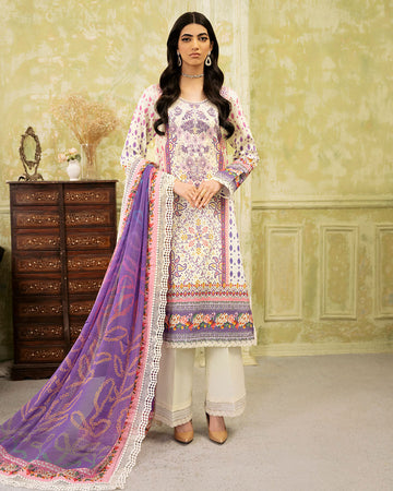 Roheenaz | Flora Printed Lawn | Evangeline - Khanumjan Pakistani Clothes and Designer Dresses in UK, USA