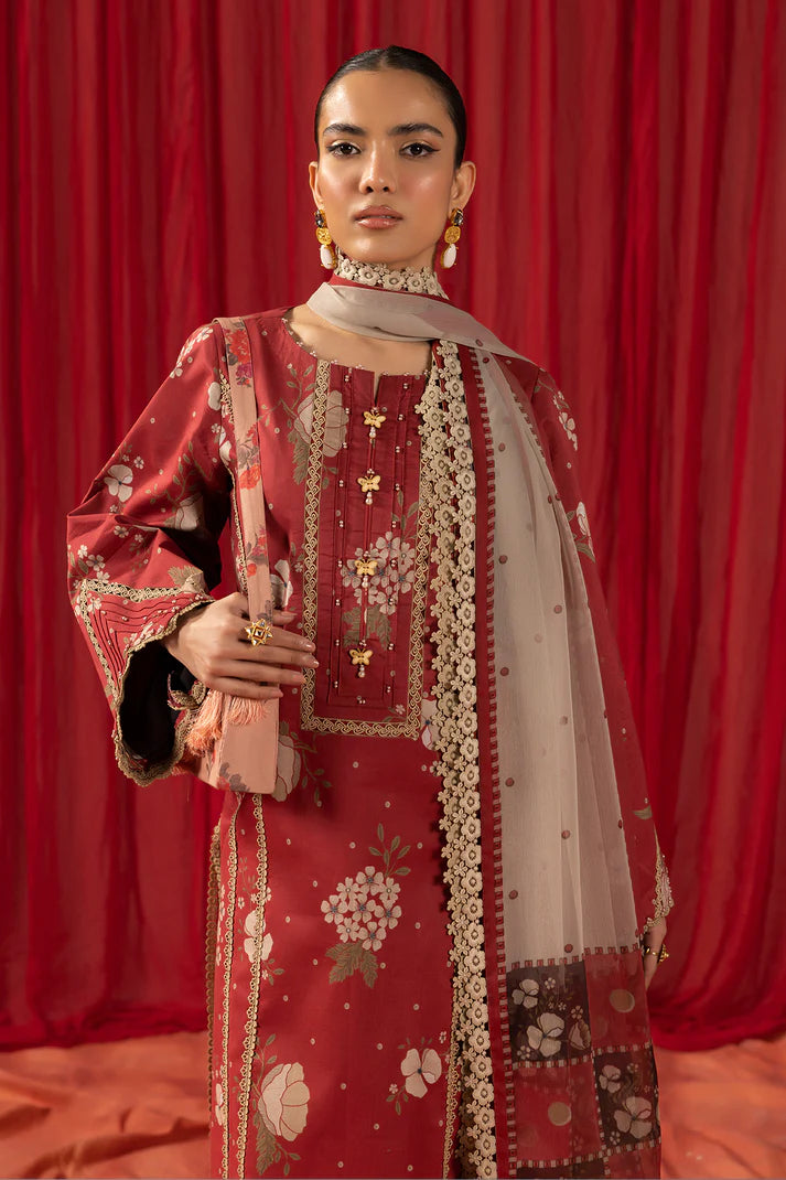 Alizeh | Sheen Lawn Prints 24 | Russet - Khanumjan  Pakistani Clothes and Designer Dresses in UK, USA