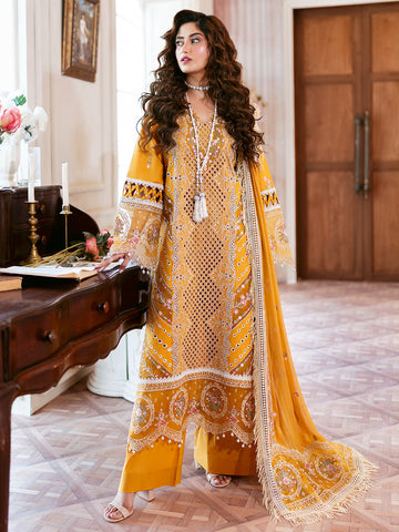 Mahnur | Sophie Luxury Lawn 25 | Rosy