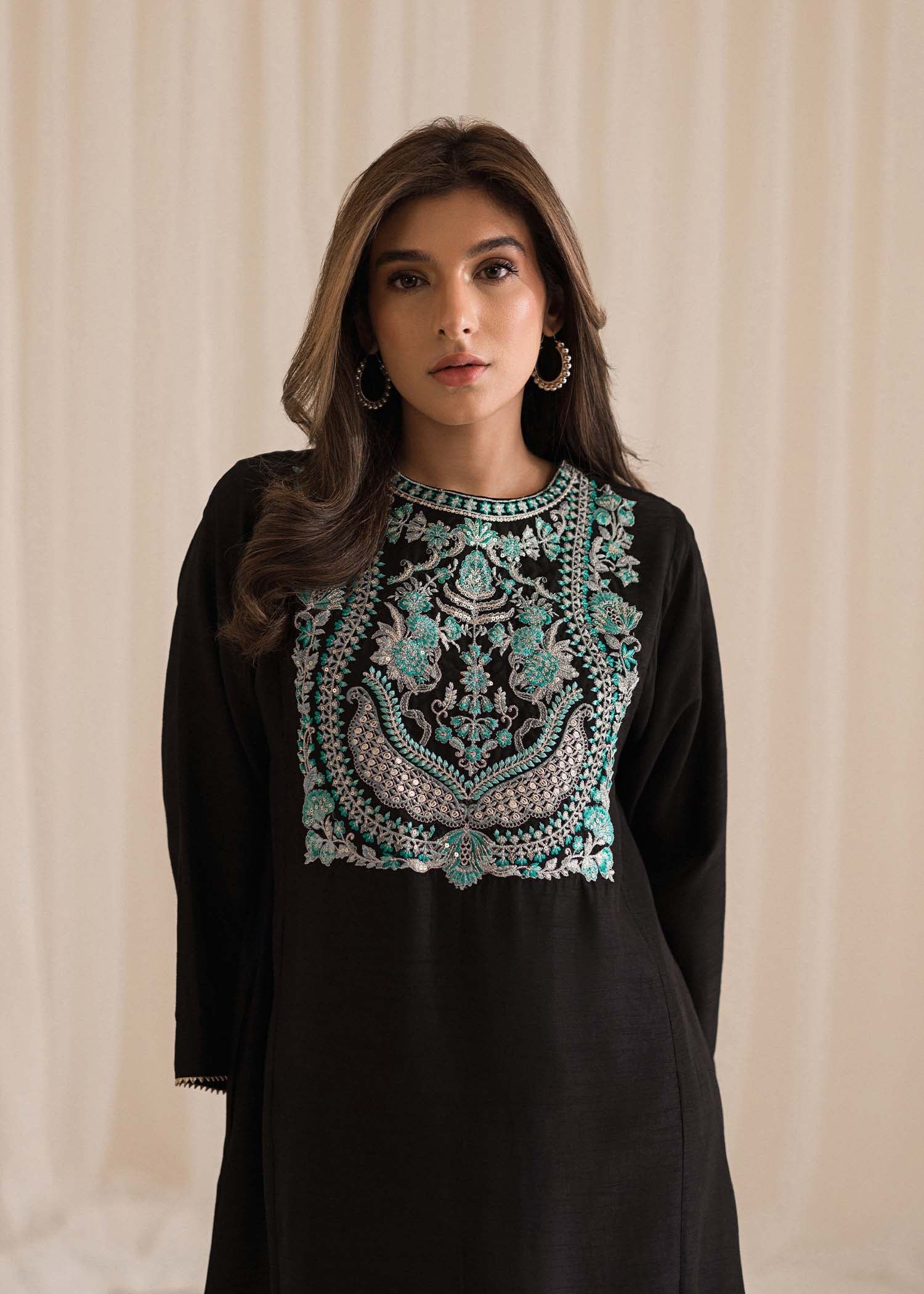 Sadaf Fawad Khan | Lyla Festive Pret | Black Pool - Khanumjan  Pakistani Clothes and Designer Dresses in UK, USA