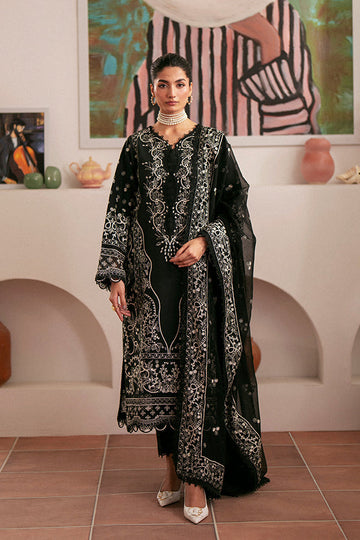 Saffron | Mystere Festive Lawn | Ebony - Khanumjan Pakistani Clothes and Designer Dresses in UK, USA