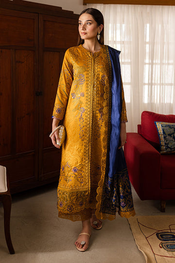 Marjjan | Aangan Embroidered Viscose | PEV-19 A (MUSTARD)