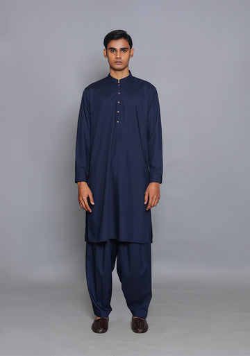 Pakistani Menswear | Amir Adnan - Basic Poly Viscose Navy Blazer Classic Fit Suit - Khanumjan Pakistani Clothes and Designer Dresses in UK, USA